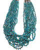 Santo Domingo Turquoise Nuggets, Heishe, 15 Strand, Silver Cones, 28"