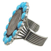 Phillip Yazzie, Bracelet, Silver Dollar, Kingman Turquoise, Navajo Made, 6 1/2"