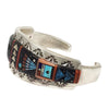 Ervin Tsosie, Bracelet, Night Ceremony, Multi Stone Inlay, Navajo Made, 6 1/4"