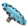 Tyler Brown, Ring, Kingman Turquoise, Silver, Cluster, Navajo Handmade, 9 ½