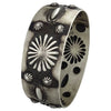 Elvira Bill, Bangle Bracelet, Stamping, Brushed Silver, Navajo Handmade, 8 1/4"