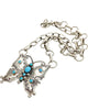 June Delgarito, Necklace, Butterfly, Kingman Turquoise, Twist, Navajo, 22"