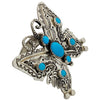 June Delgarito, Ring, Butterfly, Kingman Turquoise, Navajo Handmade, 8 1/4