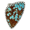 Landon Secatero, Ring, Number Eight Turquoise, Silver, Navajo Handmade, 6