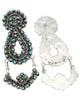 Jesse Johnson, Earrings, Turquoise Cluster, Petit Point, Zuni Handmade, 3"