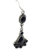 Devin Brown, Dangle Earrings, Black Onyx, Cluster, Navajo Handmade, 3 5/8''