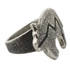 Lee Begay, Ring, Bear, Heart Line, Tufa Cast, Silver, Navajo Handmade, 7