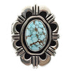 Kary Begay, Ring, Number Eight Turquoise, Silver Overlay, Navajo Made, 11 1/2