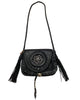 Aaron Anderson, Four Direction Pin, Twisted Fringe Papago Black Cow Hide Bag