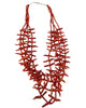 Rosita Kaamasee, Fetish Necklace, Mediterranean Coral, 4 Strands, Zuni Made, 26”