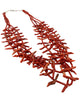 Rosita Kaamasee, Fetish Necklace, Mediterranean Coral, 4 Strands, Zuni Made, 26”