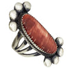 Martha Cayatineto, Ring, Red Spiny Oyster Shell, Navajo Handmade, 5 1/4