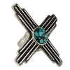 Kelsey Jimmie, Ring, Tufa Cast, New Mexico Zia, Turquoise, Navajo Handmade, 9