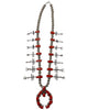 Aaron Anderson, Necklace, Pueblo Dragonflies, Coral, Navajo Handmade, 22"