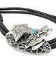 Monty Claw, Bolo Tie, Sea Turtle, Spider Web Turquoise, Navajo Handmade, 50”