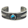 Roy Tracy, Bracelet, Persian Turquoise, Silver, Tufa, Navajo Handmade, 6 3/4"