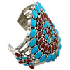 Melvin, Tiffany Jones, Bracelet, Kingman Turquoise, Coral, Navajo Made, 7 1/4"