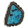 Roger Lewis, Ring, Spider Web Turquoise, Sterling Silver, Navajo Handmade, 10