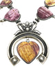 Delayne Reeves, Necklace, Squash Blossom, Hearts, Purple Spiny Oyster, 32"