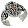 Kary Begay, Bracelet, Mediterranean Coral, Silver Overlay, Navajo Made, 6 3/4"