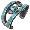 Lester James, Bracelet, Navajo Yei', Arizona, Nevada Turquoise, Handmade, 7 1/4"