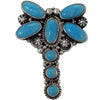 Tyler Brown, Ring, Kingman Turquoise, Dragonfly, Silver, Navajo Handmade, 8 ½