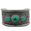 Harrison Jim, Bracelet, Kingman Turquoise, Stamping, Navajo Handmade, 6 3/4"