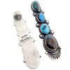 Tommy Jackson, Earrings, Bisbee Turquoise, Traditional, Navajo, 2 3/8”