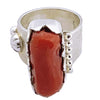 Benson Manygoats, Ring, Mediterranean Coral, Traditional, Navajo Made, 8 3/4