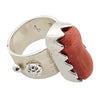 Benson Manygoats, Ring, Mediterranean Coral, Traditional, Navajo Made, 8 3/4