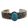 Derrick Cadman, Bracelet, Kingman Turquoise, Stamping, Navajo Handmade, 6 3/4"