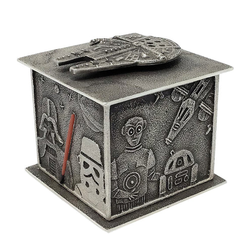 Lee Begay, Star Wars Box, Lid, Millennium Falcon, R2-D2, Navajo Handmade, 2 3/4