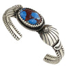 Julian Chavez, Bracelet, Golden Hill Turquoise, Silver, Navajo Handmade, 6 3/4"