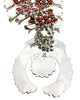 Melvin, Tiffany Jones, Squash Blossom Necklace, Mediterranean Coral, Navajo, 26"