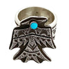 Aaron John, Ring, Thunderbird, Turquoise, Overlay, Navajo Handmade, 7 1/2