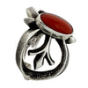 Aaron Anderson, Ring, Tufa Cast Silver, Mediterranean Coral, Navajo Handmade, 9