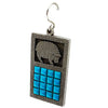 Aaron John, Earring, Sheep, Kingman Turquoise, Overlay, Navajo, 2"