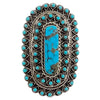 Jesse Johnson, Cluster Ring, Kingman Turquoise, Petit Point, Zuni, 9