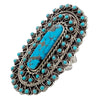 Jesse Johnson, Cluster Ring, Kingman Turquoise, Petit Point, Zuni, 9