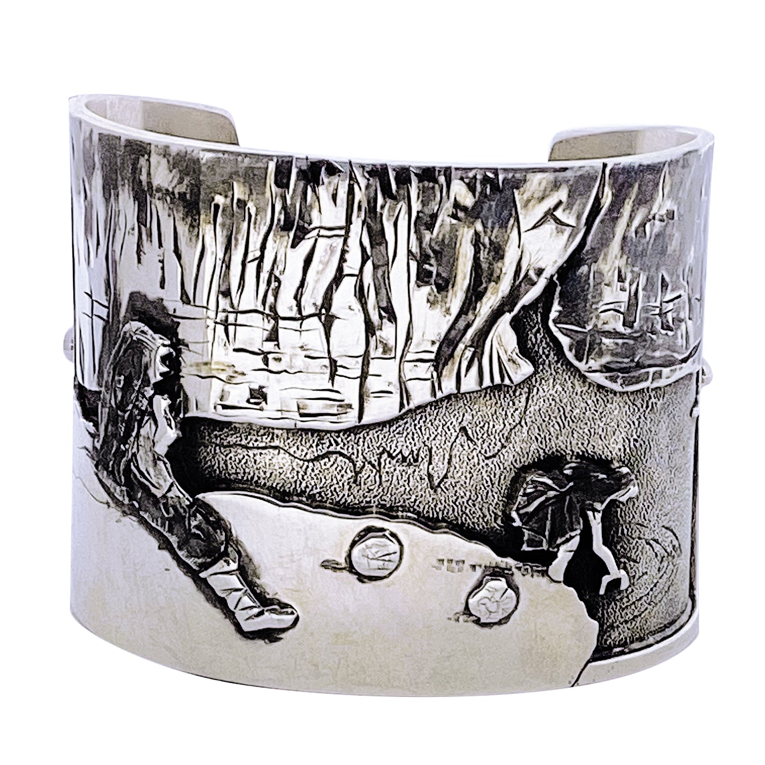 Spectacular Navajo Sterling Silver Storyteller Bracelet Native American Spectacular Navajo Sterling Silver Storyteller Bracelet Native American