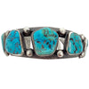 Roy Tracy, Bracelet, Kingman Turquoise, Sterling Silver, Tufa, Navajo 6.5"