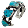 Roy Tracy, Bracelet, Kingman Turquoise, Sterling Silver, Tufa, Navajo 6.5"