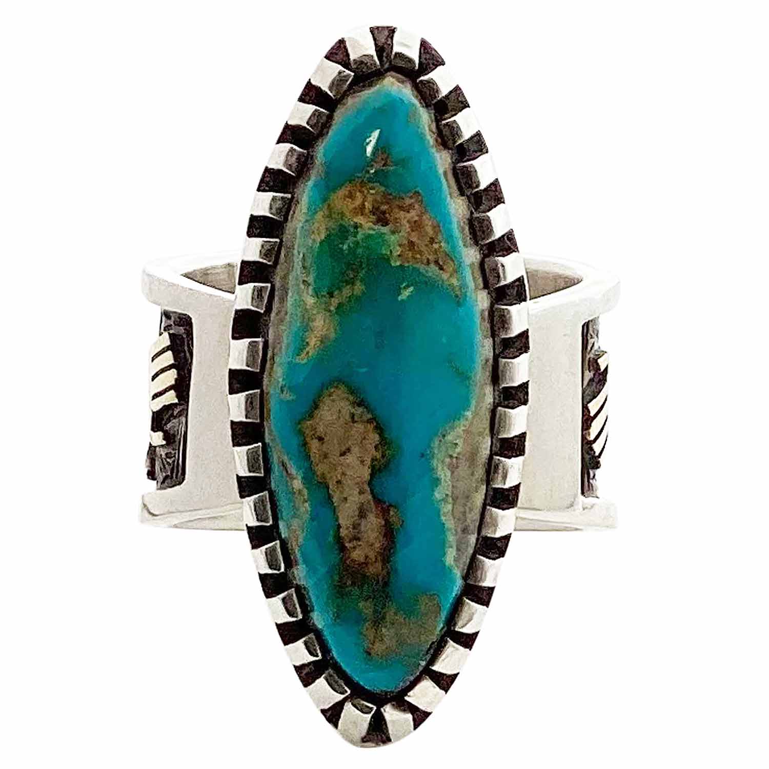 Incredible Native American Navajo Royston Turquoise Sterling Silver Ring Signed Incredible Native American Navajo Royston Turquoise Sterling Silver Ring Signed
