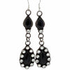 Devin Brown, Earrings, Black Onyx, Mother of Pearl, Navajo, 4 1/4"