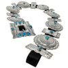 Roger Skeet Jr, Concho Belt, Sonoran Rose Turquoise, Navajo Handmade, 48"