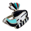 Vera Luna, Ring, Longhorn Kachina, Multi Stone Inlay, Zuni Made, C. 1970s, 7