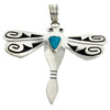 Adrian Sanchez, Pendant, Turquoise, Dragonfly, Overlay, Navajo Handmade, 3 3/4"