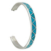 Claudine Haloo, Hoop Earrings, Silver, Turquoise, Zuni Handmade, 1 3/4"