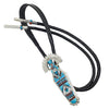 Raylan, Patty Edaakie, Bolo Tie, Zuni Sunface Maiden, Inlay, Handmade, 48"