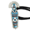 Raylan, Patty Edaakie, Bolo Tie, Zuni Sunface Maiden, Inlay, Handmade, 48"